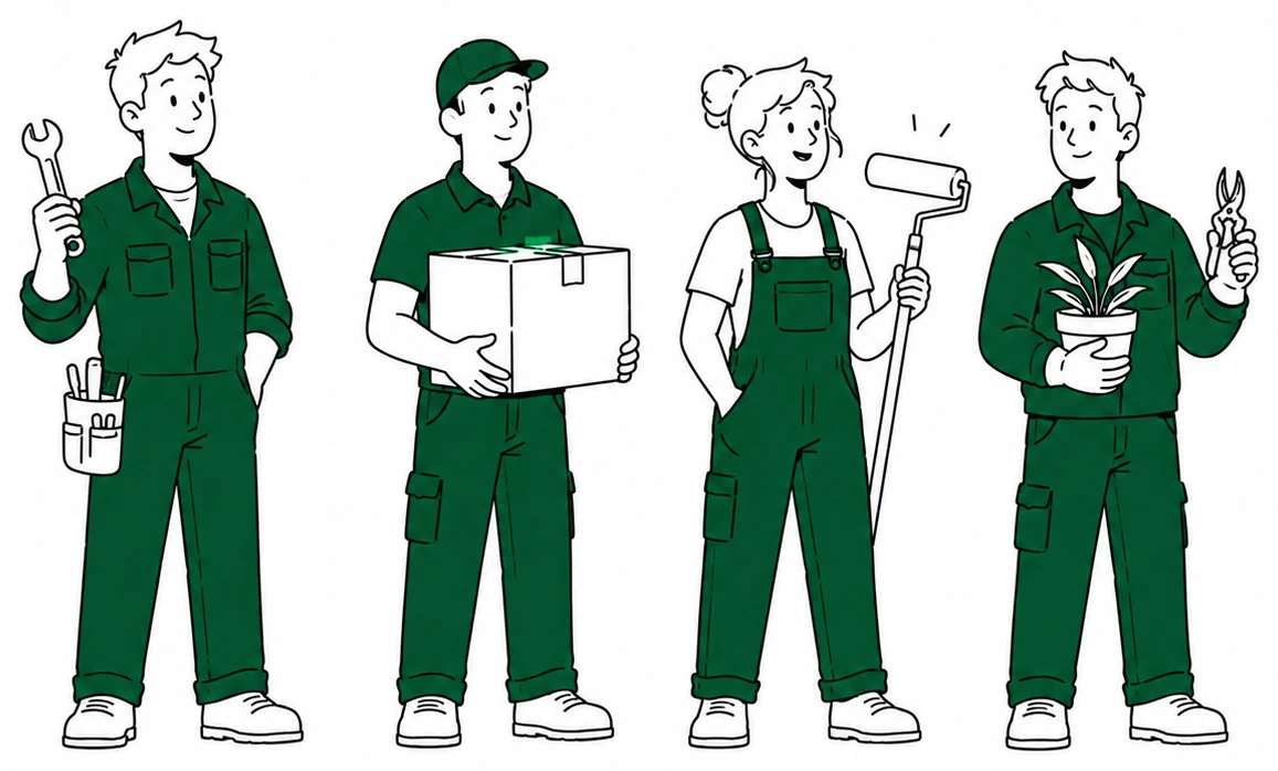 Handwerker verschiedener Gewerke